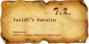 Tallér Katalin névjegykártya