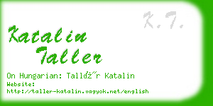 katalin taller business card